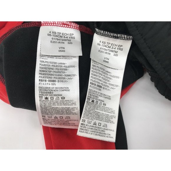 Nike Boys Track Suit Warm Up XS 4 Zip Up Jacket Pant Set Black‎ Red Jacket Pants - Picture 7 of 11